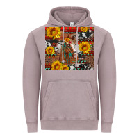 Vintage Zinc western horse with sunflowers and aztec leopard cowhide Vintage Hoodie - Artiststas