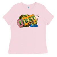 Bubblegum Pink first grade dude Ladies Tee - RanaPortraitStore