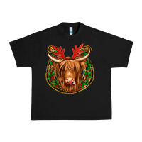 Black christmas highland cow mistletoe Christmas Urban Heavy Tee - Jasminsmagicworld