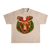 French Oak christmas highland cow mistletoe Christmas Urban Heavy Tee - Jasminsmagicworld