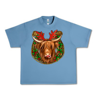 Pebble Blue christmas highland cow mistletoe Christmas Urban Heavy Tee - Jasminsmagicworld