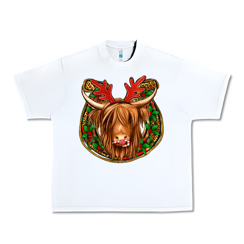 Christmas Highland Cow Mistletoe Christmas Urban Heavy Tee by Jasminsmagicworld | Teevron