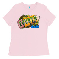 Bubblegum Pink fourth grade dude Ladies Tee - RanaPortraitStore