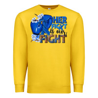 Lemon Her fight is our fight Colon Cancer blue ribbon Premium Sweatshirt - NancyCooperArtShop