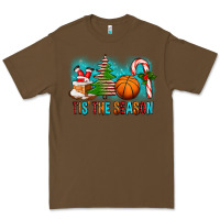 Cacao Tis The Season Christmas With Basketball And Candy Cane Premium Tee - FaDigitalArtStudio