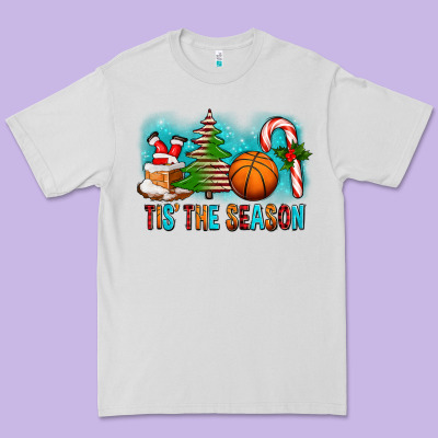 Tis The Season Christmas With Basketball And Candy Cane Premium Tee Designed By Fadigitalartstudio