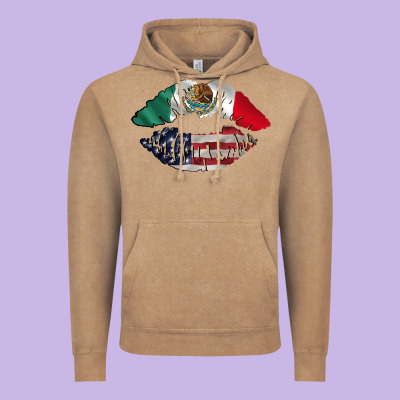Mexico Usa Lips Vintage Hoodie Designed By Adodesignshop