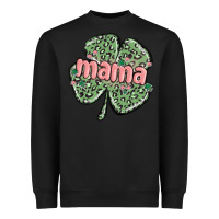 Black leopard shamrock mama Heavyweight Sweatshirt - MaliasSmallBusiness
