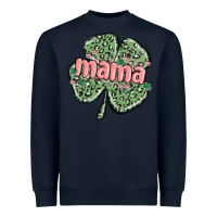 Navy leopard shamrock mama Heavyweight Sweatshirt - MaliasSmallBusiness