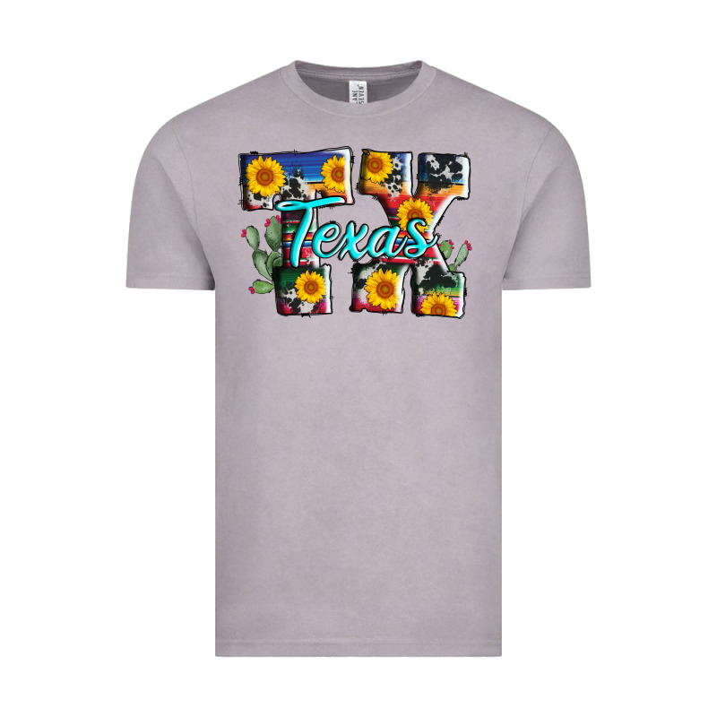 Texas Tx Serape Sunflower Cowhide Vintage Tee by AdoDesignShop | Teevron