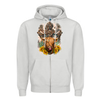 Dove Grey Western Heifer Cow with crosses Zipper Hoodie - LillyAllenDesigns