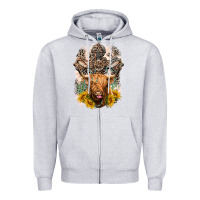 Heather Grey Western Heifer Cow with crosses Zipper Hoodie - LillyAllenDesigns