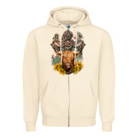 Sandshell Western Heifer Cow with crosses Zipper Hoodie - LillyAllenDesigns