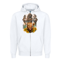 White Western Heifer Cow with crosses Zipper Hoodie - LillyAllenDesigns