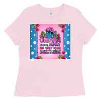 Bubblegum Pink ohana means family stitch Ladies Tee - Zillion Design Studio