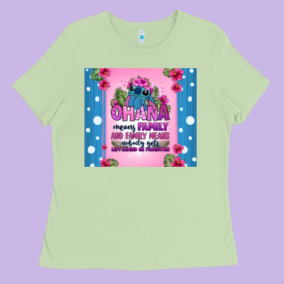 Ohana Means Family Stitch Ladies Tee Designed By Zillion Design Studio