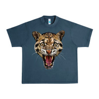 Midnight Navy ocelot head Urban Heavy Tee - LillyAllenDesigns