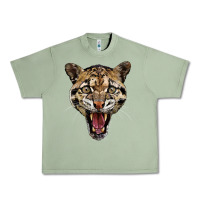 Oil Green ocelot head Urban Heavy Tee - LillyAllenDesigns