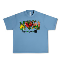 Pebble Blue peace love  elf Urban Heavy Tee - AdoDesignShop