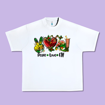 Peace Love  Elf Urban Heavy Tee Designed By Adodesignshop