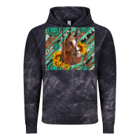 Cloud Black western horse with gemstone and sunflower Vintage Hoodie - Artiststas