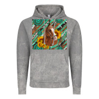 Cloud Rock western horse with gemstone and sunflower Vintage Hoodie - Artiststas
