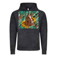 Vintage Black western horse with gemstone and sunflower Vintage Hoodie - Artiststas