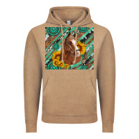 Vintage Coffee western horse with gemstone and sunflower Vintage Hoodie - Artiststas