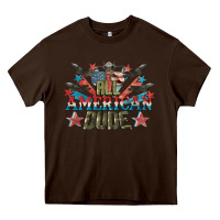 Chocolate Brown All American dude 4th of July Heavy Core Tee - CowGirlArtShop
