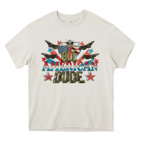 Cream All American dude 4th of July Heavy Core Tee - CowGirlArtShop