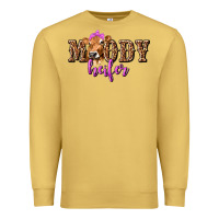 Antique Gold Moody Heifer with Leopard Premium Sweatshirt - texasbilliewilder