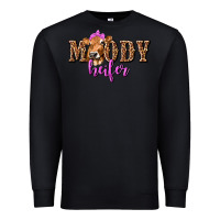 Black Moody Heifer with Leopard Premium Sweatshirt - texasbilliewilder