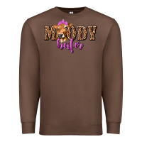 Chestnut Moody Heifer with Leopard Premium Sweatshirt - texasbilliewilder