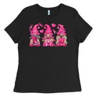 Black Breast Cancer Gnomes Ladies Tee - texasbilliewilder