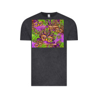 Vintage Black mardi gras carnival masks and fleur de lis Vintage Tee - Jasminsmagicworld