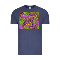 Vintage Denim mardi gras carnival masks and fleur de lis Vintage Tee - Jasminsmagicworld