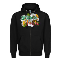 Black Grow In Faith Zipper Hoodie - LillyAllenDesigns