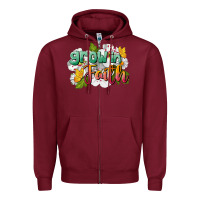 Burgundy Grow In Faith Zipper Hoodie - LillyAllenDesigns