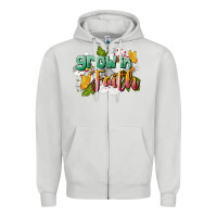 Dove Grey Grow In Faith Zipper Hoodie - LillyAllenDesigns