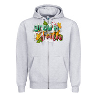 Heather Grey Grow In Faith Zipper Hoodie - LillyAllenDesigns