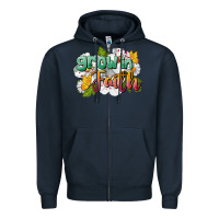 Navy Grow In Faith Zipper Hoodie - LillyAllenDesigns