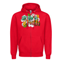 Red Grow In Faith Zipper Hoodie - LillyAllenDesigns