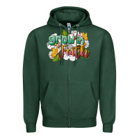 Sports Green Grow In Faith Zipper Hoodie - LillyAllenDesigns