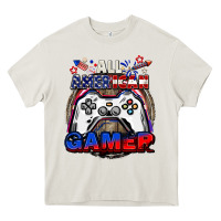 Cream All American gamer 4th of july Heavy Core Tee - CowGirlArtShop
