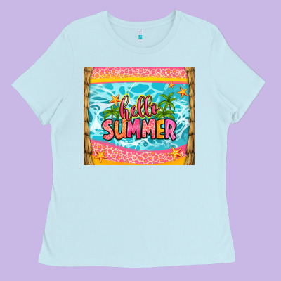 Hello Summer Ladies Tee Designed By Zillion Design Studio