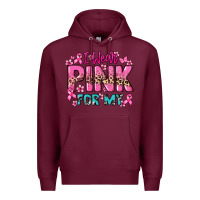 Burgundy I wear pink for my custom name Cancer Awareness Premium Hoodie - HowdyJamesFarm