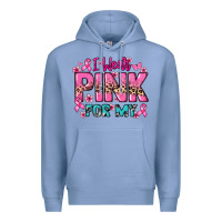 Colony Blue I wear pink for my custom name Cancer Awareness Premium Hoodie - HowdyJamesFarm