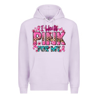 Lilac I wear pink for my custom name Cancer Awareness Premium Hoodie - HowdyJamesFarm