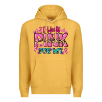 Mustard I wear pink for my custom name Cancer Awareness Premium Hoodie - HowdyJamesFarm