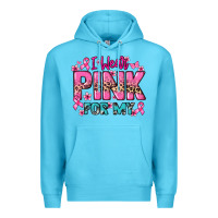 Ocean Blue I wear pink for my custom name Cancer Awareness Premium Hoodie - HowdyJamesFarm